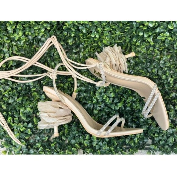 MC / Mel-48 / Beige / Nude /  Strappy / Heeled Sandals With Rhinestone Detail - Picture 5 of 7